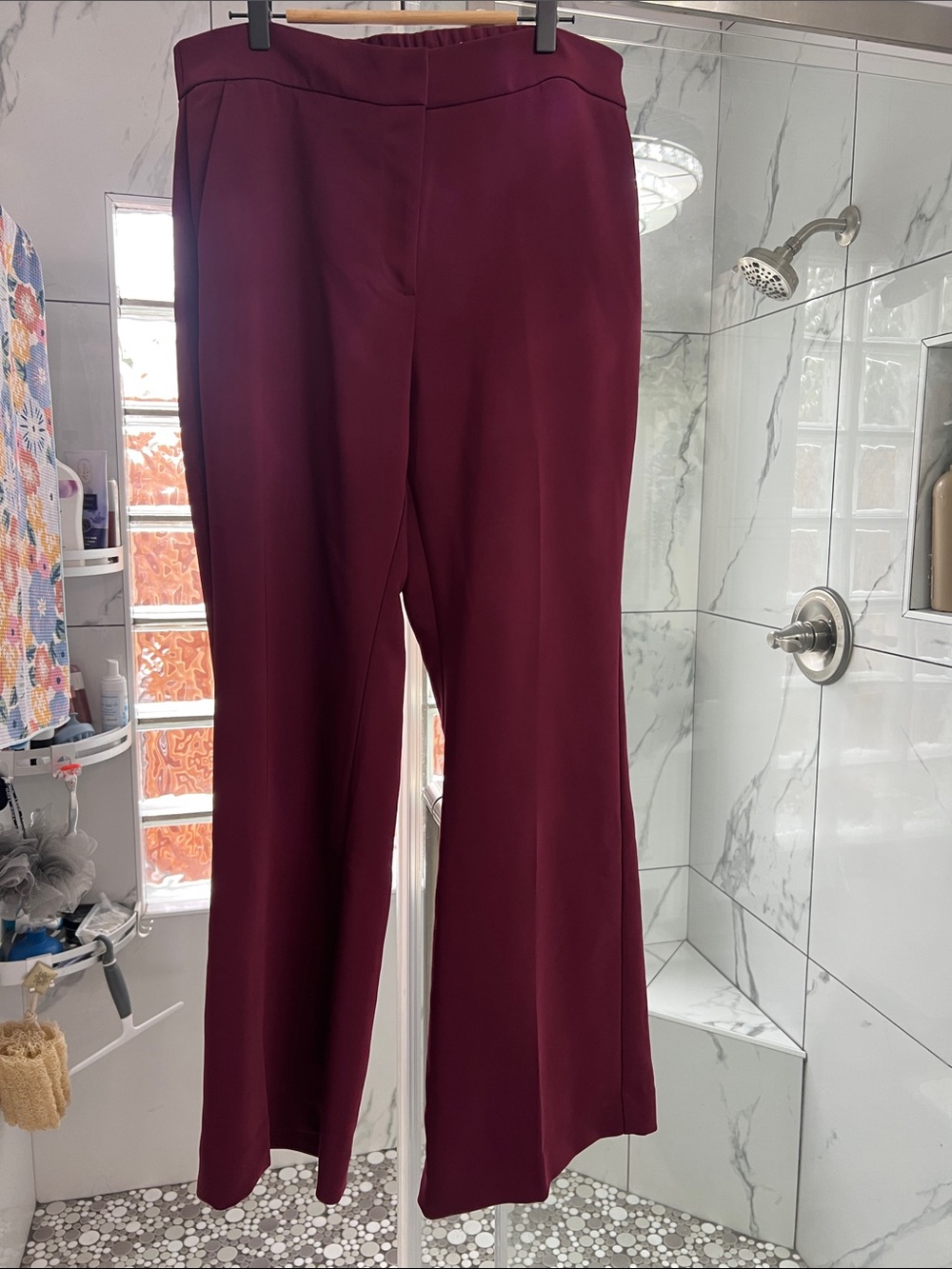 Chico’s Women's Wide-Leg Dress Pants in Burgundy